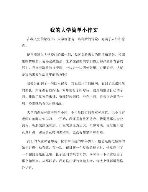 我的大学简单小作文