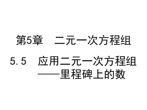 北师大八上数学5.5应用二元一次方程组——里程碑上的数