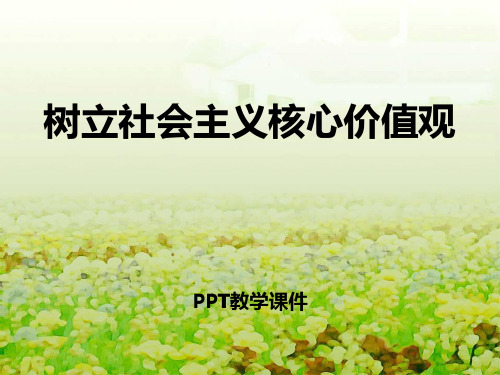 社会主义核心价值观主题班会——PPT课件