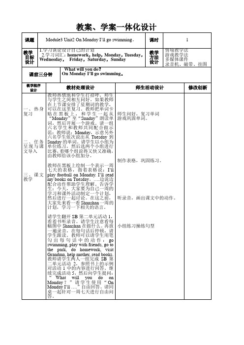 Module3-Unit2-On-Monday-I’ll-go-swimming。