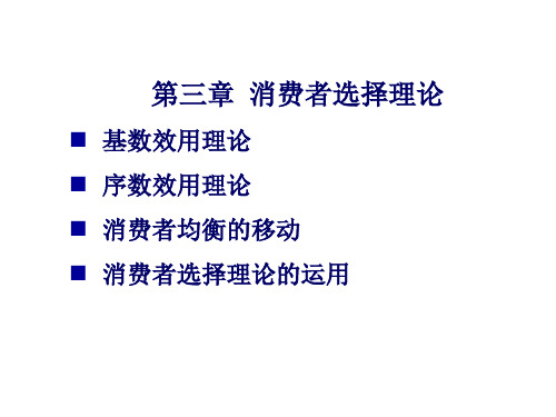 微观经济学课件--03 消费者选择理论