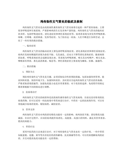 鸡传染性支气管炎的临症及救制