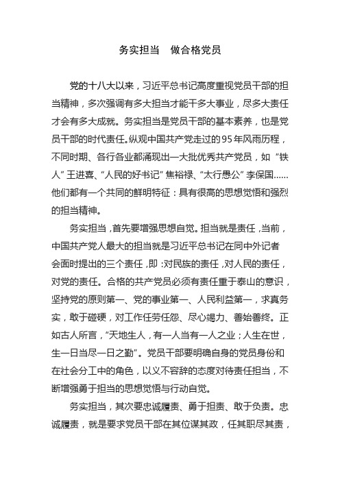 务实担当 做合格党员