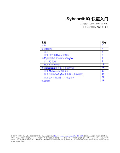 Sybase IQ  快速入门