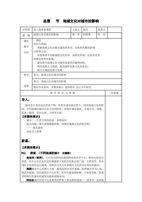 总第节地域文化对城的影响