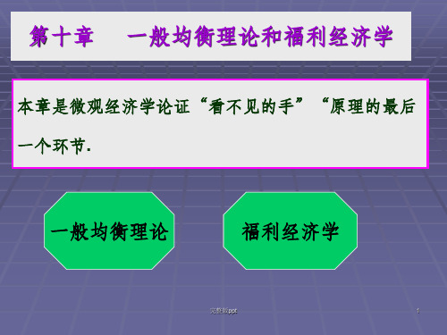 【学习课件】第十章一般均衡理论和福利经济学