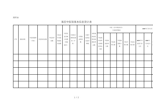 基层中医馆基本信息登记表