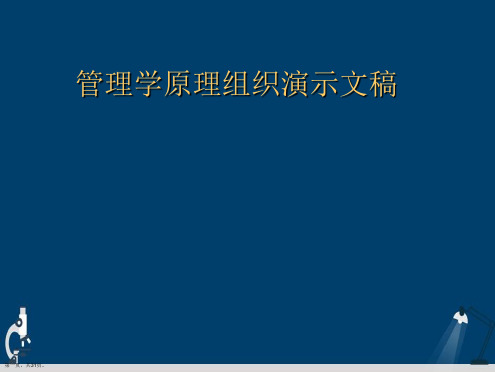 管理学原理组织演示文稿