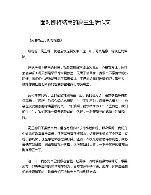 面对即将结束的高三生活作文