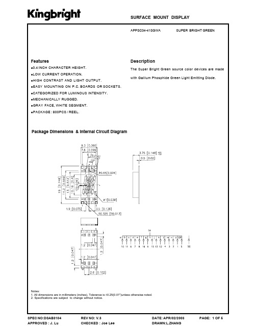 APPSC04-41SGWA中文资料