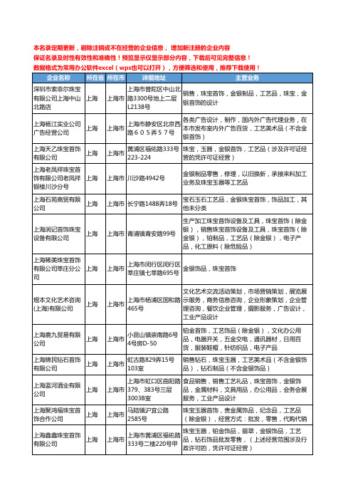 新版上海市金银首饰工商企业公司商家名录名单联系方式大全352家