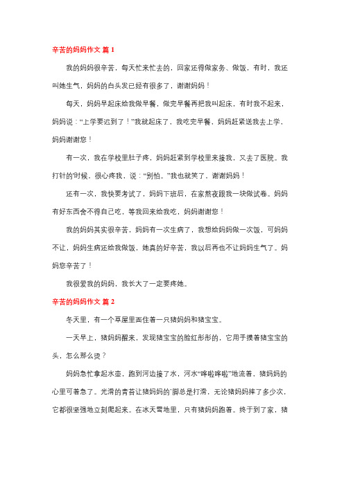 一个任劳任怨的妈妈作文