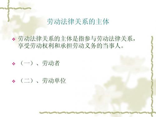 劳动法律关系主体