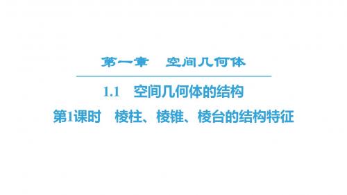 2019高中数学人教A全国通用版必修二课件：第1章 1-1 第1课时 棱柱、棱锥、棱台的结构特征