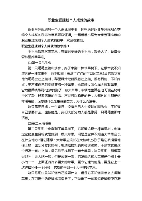 职业生涯规划个人成就的故事