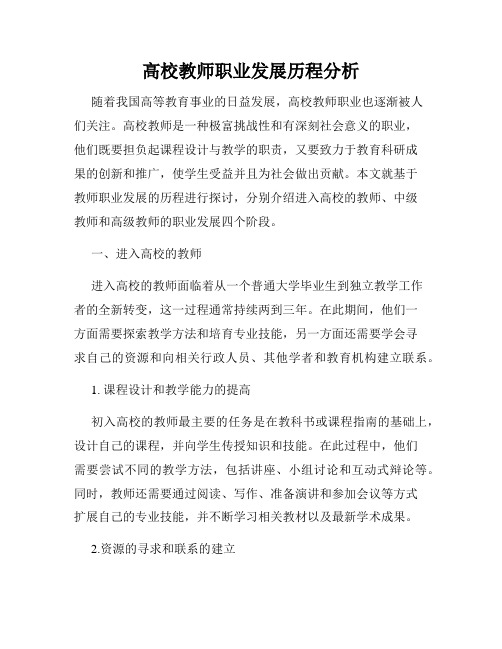 高校教师职业发展历程分析