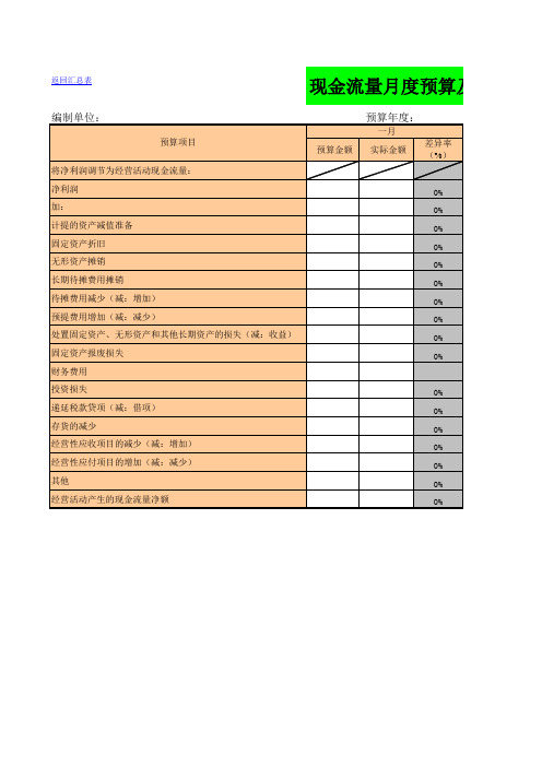 现金流量预测和预算编制模板