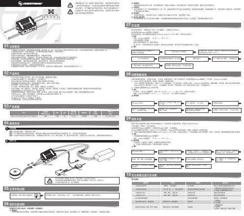 好盈品牌无刷动力系统电调说明书