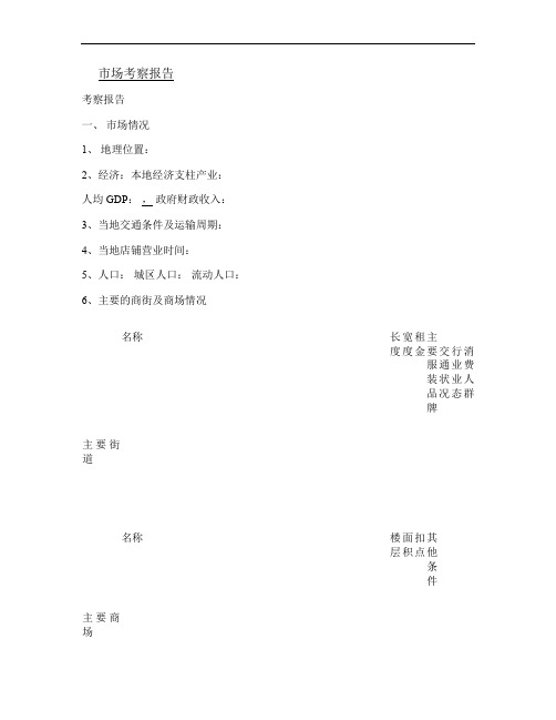 考察报告模板南宁商圈调查报告(精)