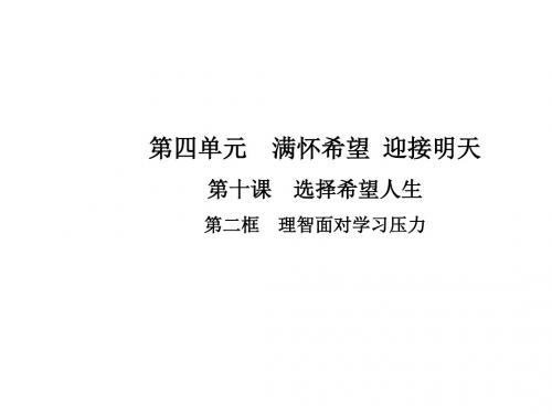 人教版九年级思想品德全一册课件：10.第二框  理智面