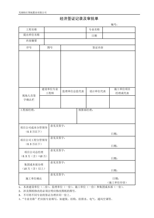 签证申请及审批表