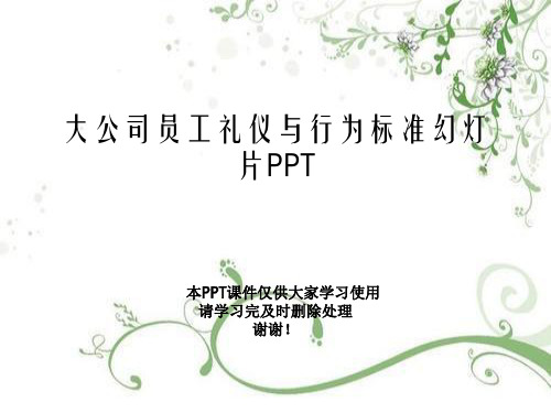 大公司员工礼仪与行为规范幻灯片PPT