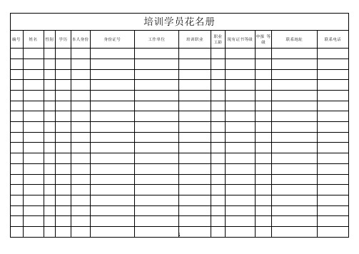 培训学员花名册