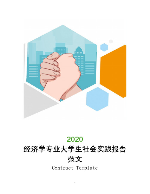 2020经济学专业大学生社会实践报告范文