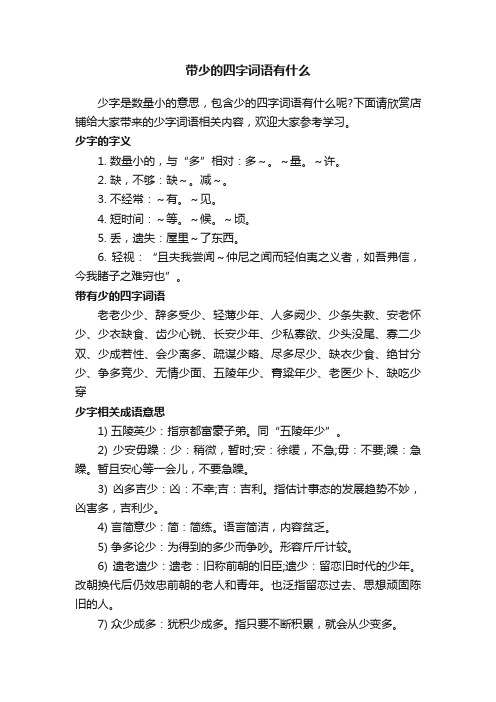 带少的四字词语有什么