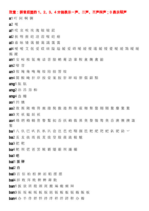带声调的汉语拼音表大全分析