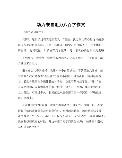 动力来自阻力八百字作文