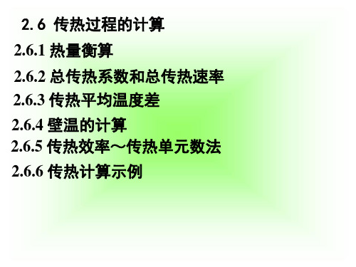 化工原理(少学时)课件和辅导教程、考试重点例题复习题及课后答案2.6 传热过程计算