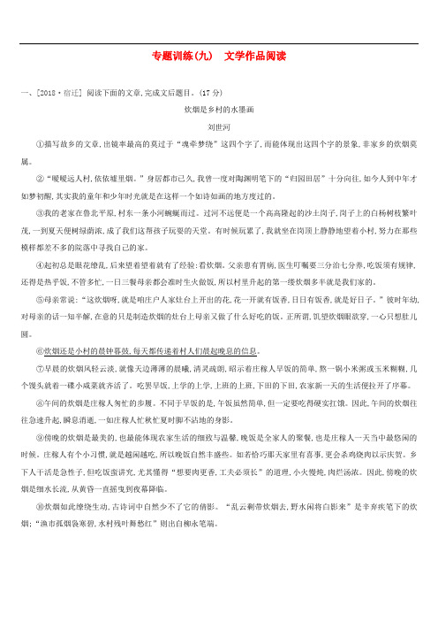 中考语文一轮复习专题文学作品阅读专题训练