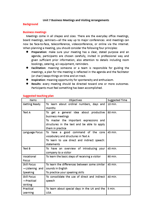 新航标职业英语·综合英语预备级·学生用书Unit 7