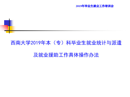 西南大学2019年本专科毕业生就业统计与派遣及就业援助-精选文档