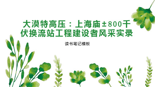 《大漠特高压：上海庙 800千伏换流站工程建设者风采实录》读书笔记模板