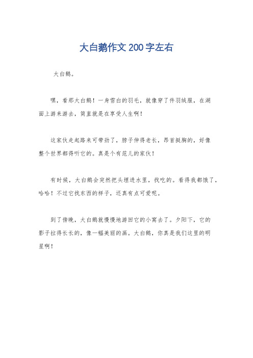 大白鹅作文200字左右