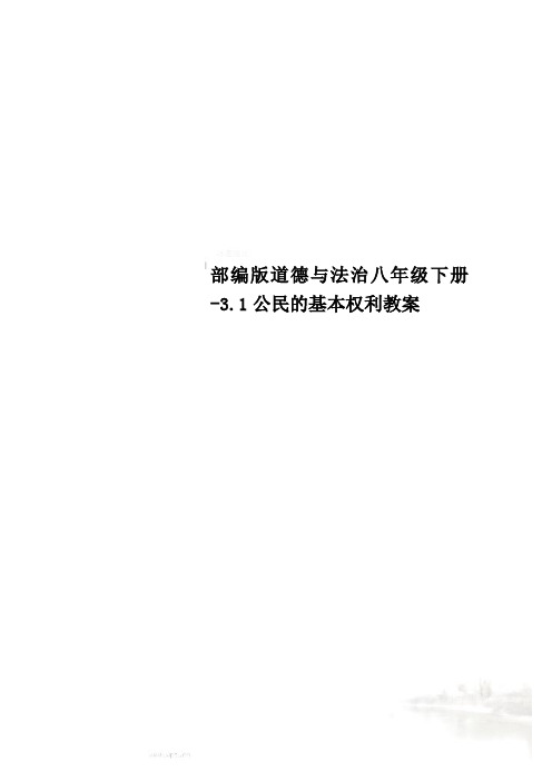 部编版道德与法治八年级下册-3.1公民的基本权利教案