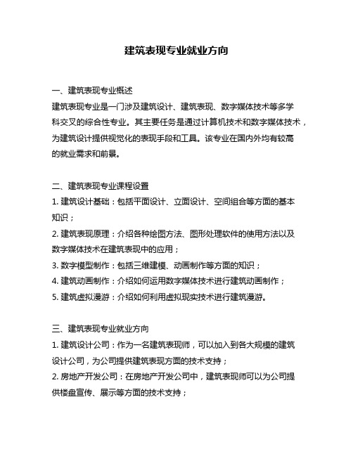 建筑表现专业就业方向