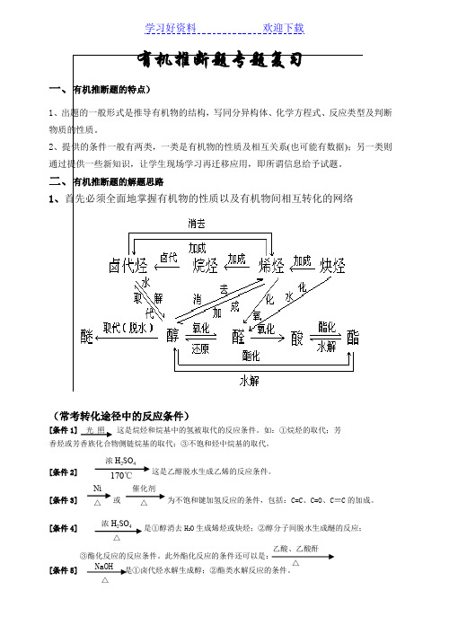 有机推断题的解题思路和技巧