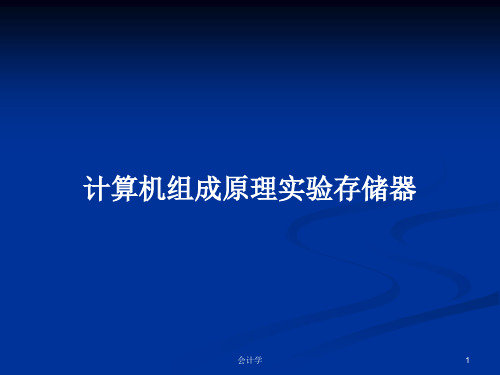 计算机组成原理实验存储器PPT学习教案