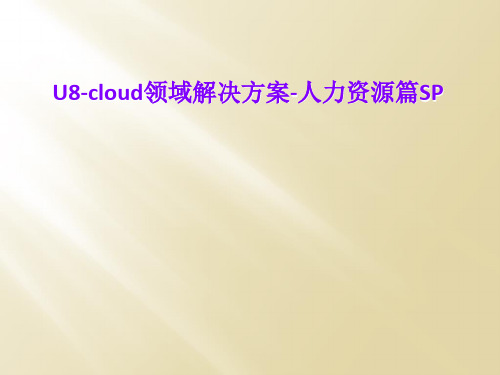 U8-cloud领域解决方案-人力资源篇SP