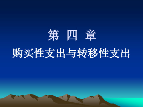 第四章___购买性支出与转移性支出