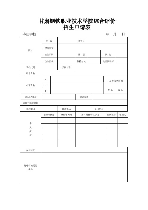 甘肃钢铁职业技术学院综合评价