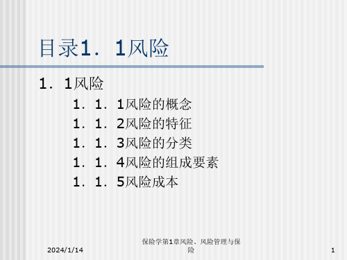 保险学第1章风险风险管理与保险课件