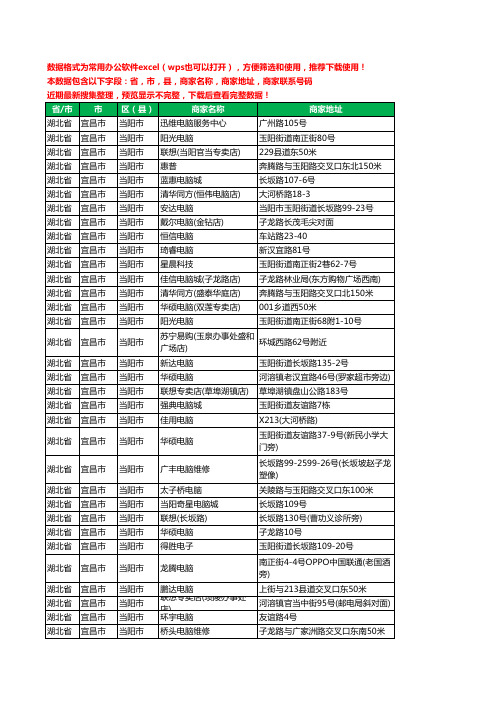 新版湖北省宜昌市当阳市电脑工商企业公司名录名单黄页大全47家