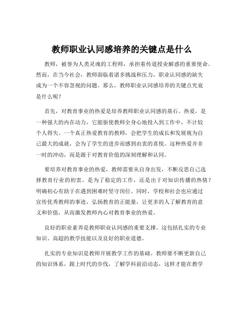 教师职业认同感培养的关键点是什么