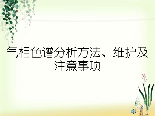 气相色谱分析方法、维护及注意事项