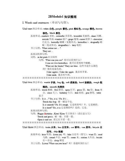 英语知识点归类_2BModule1