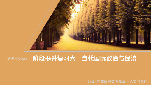 2024年部编版高考政治一轮复习课件  选择性必修1 阶段提升复习6 当代国际政治与经济